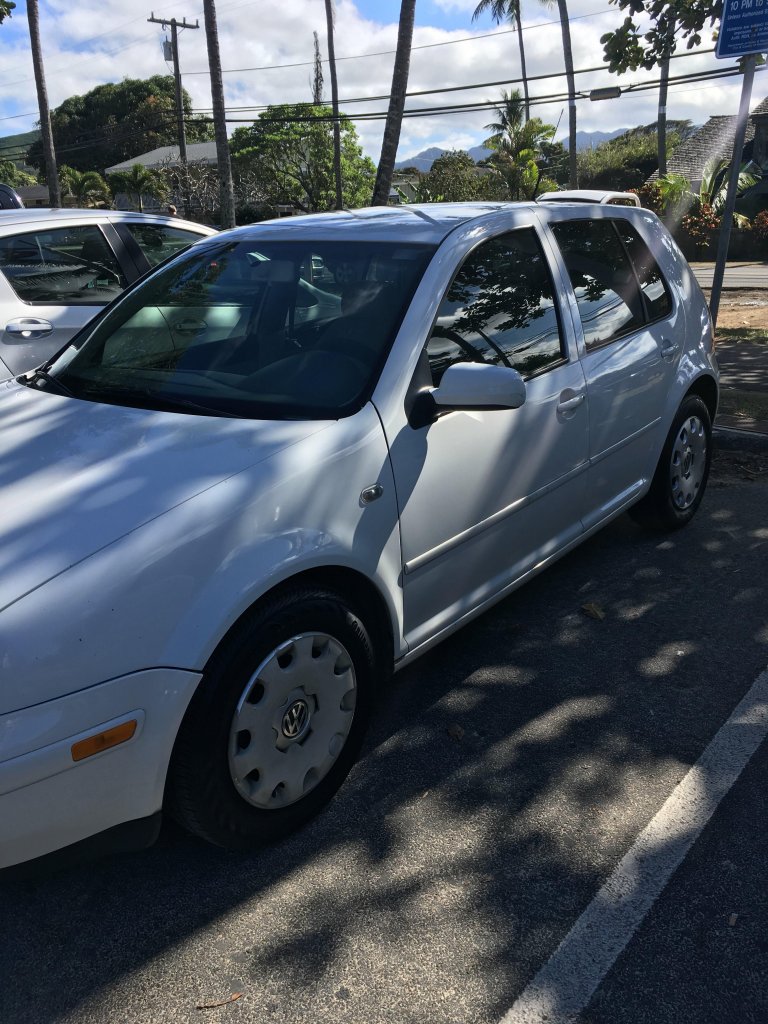 a white car