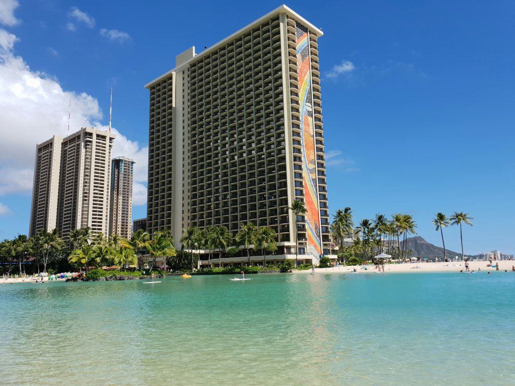 the outside of the Hilton Hawaiian Village hotel in Waikiki