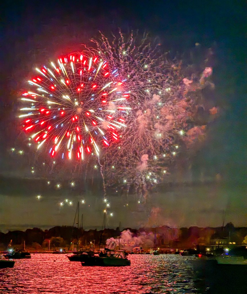 fireworks display over water